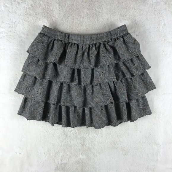 J.CREW Vintage Wool Plaid Ruffled Mini Skirt Size 0 - Picture 6 of 6